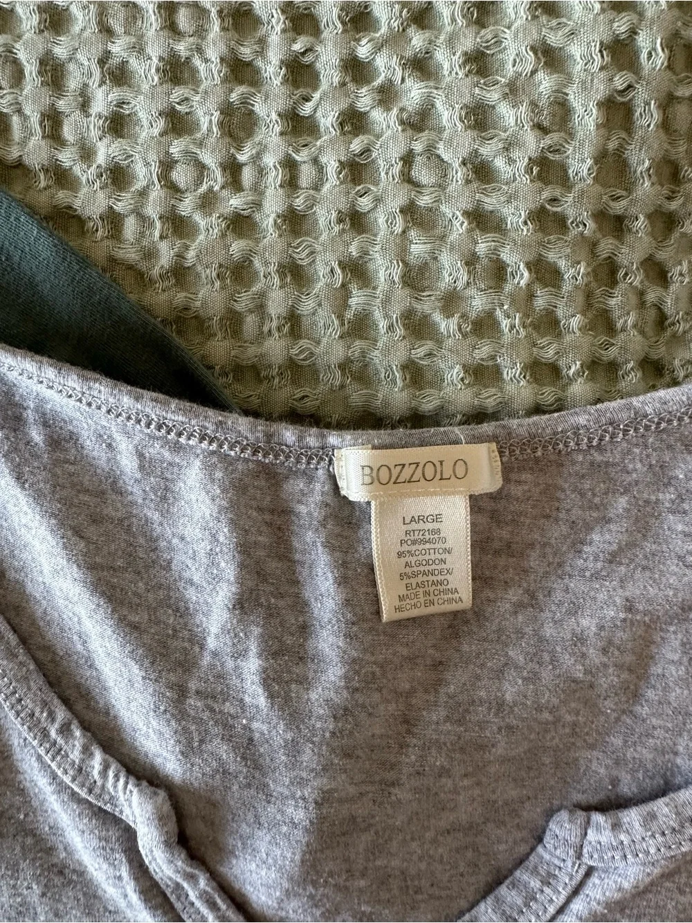 BUNDLE - Bozzolo Long Sleeve Tops in Sage Green & Light Gray